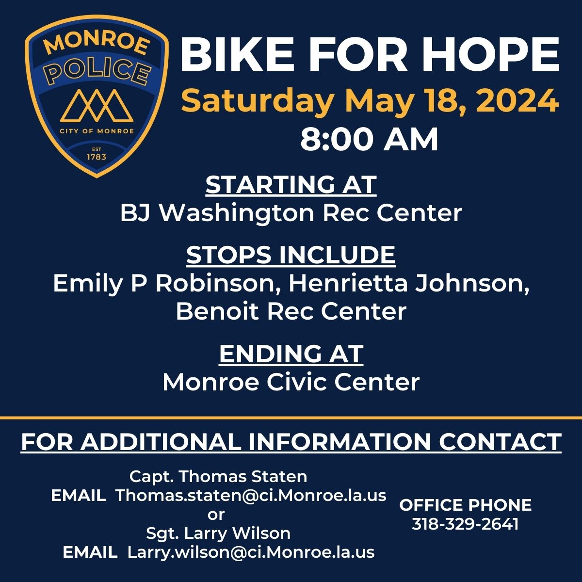 Bike For Hope - BJ Washington
